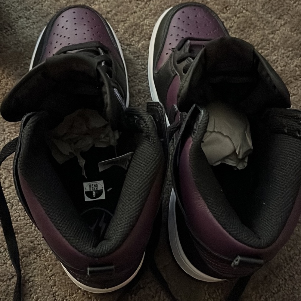NWOB Nike Dunk High Fragment Beijing SNEAKERS Wine/Black/White ๐ต 9 - Picture 10 of 14